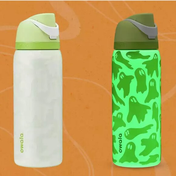 Owala NWT Boo-Ya Ghost Glow-in-the-Dark Color Drop 32 oz Freesip Water Bottle - Picture 1 of 4
